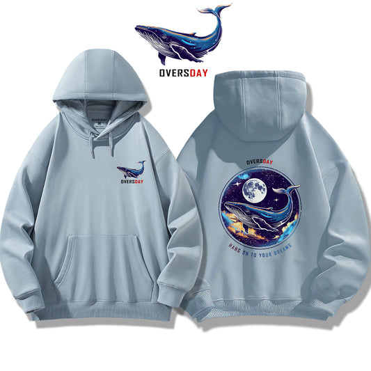 Blue Whale and Moon / Hoodie