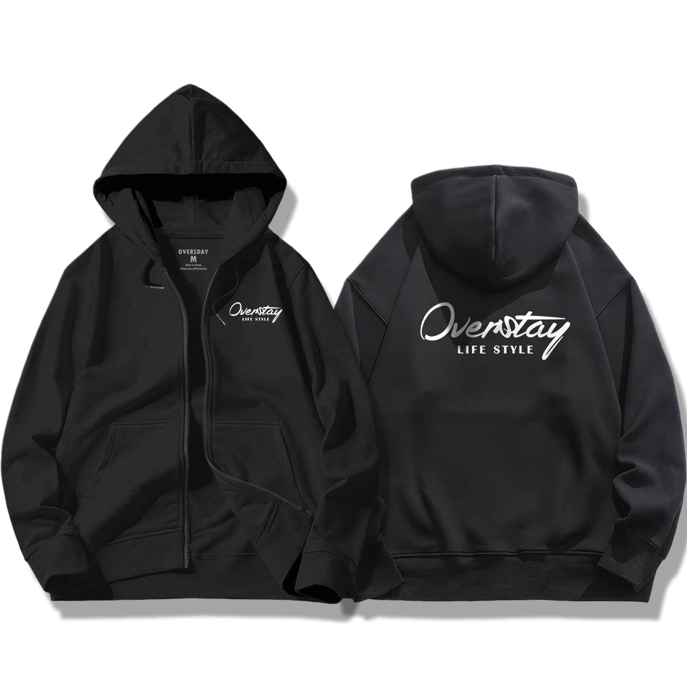 Oversday Creative Text / Zip Up Hoodie