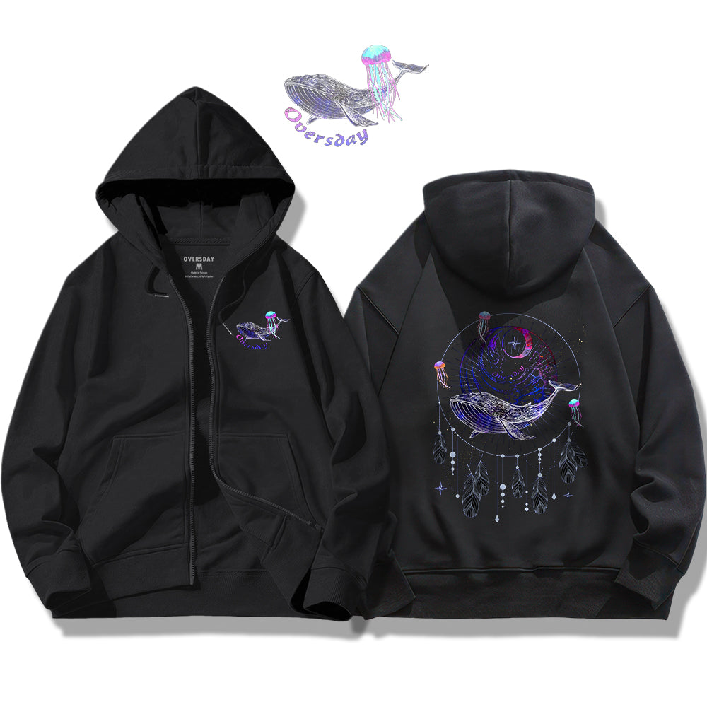 Dream Catcher of Blue Whale / Zip Up Hoodie