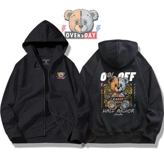 Robot Bear / Zip Up Hoodie