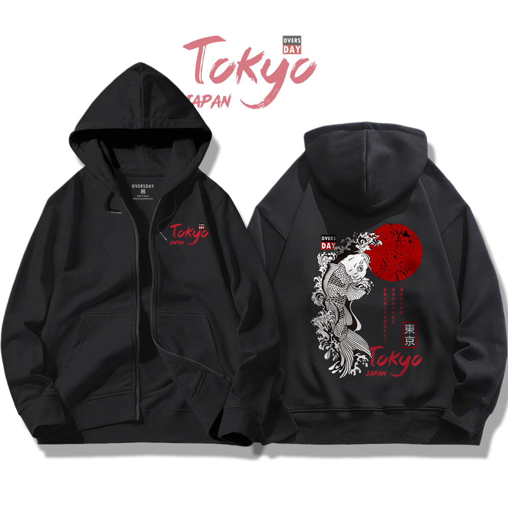 Japanese Koi Fish / Zip Up Hoodie