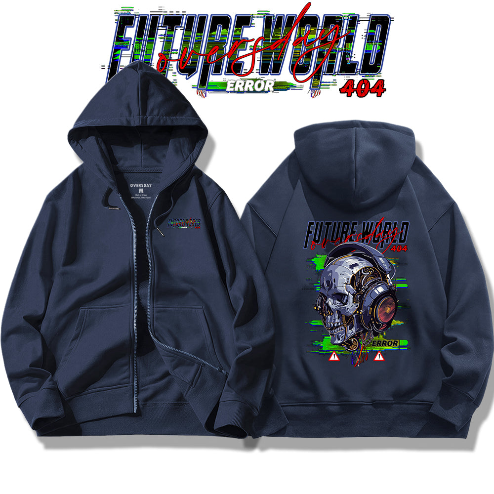 Tech Apocalypse Skull / Zip Up Hoodie