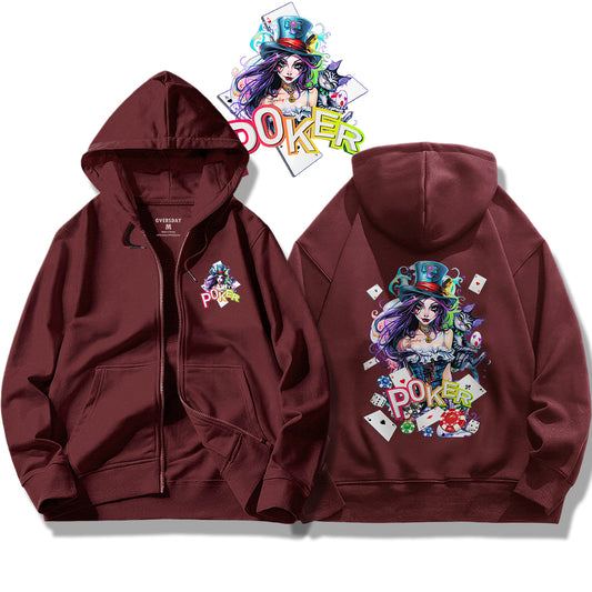 Poker Fantasy Girl / Zip Up Hoodie