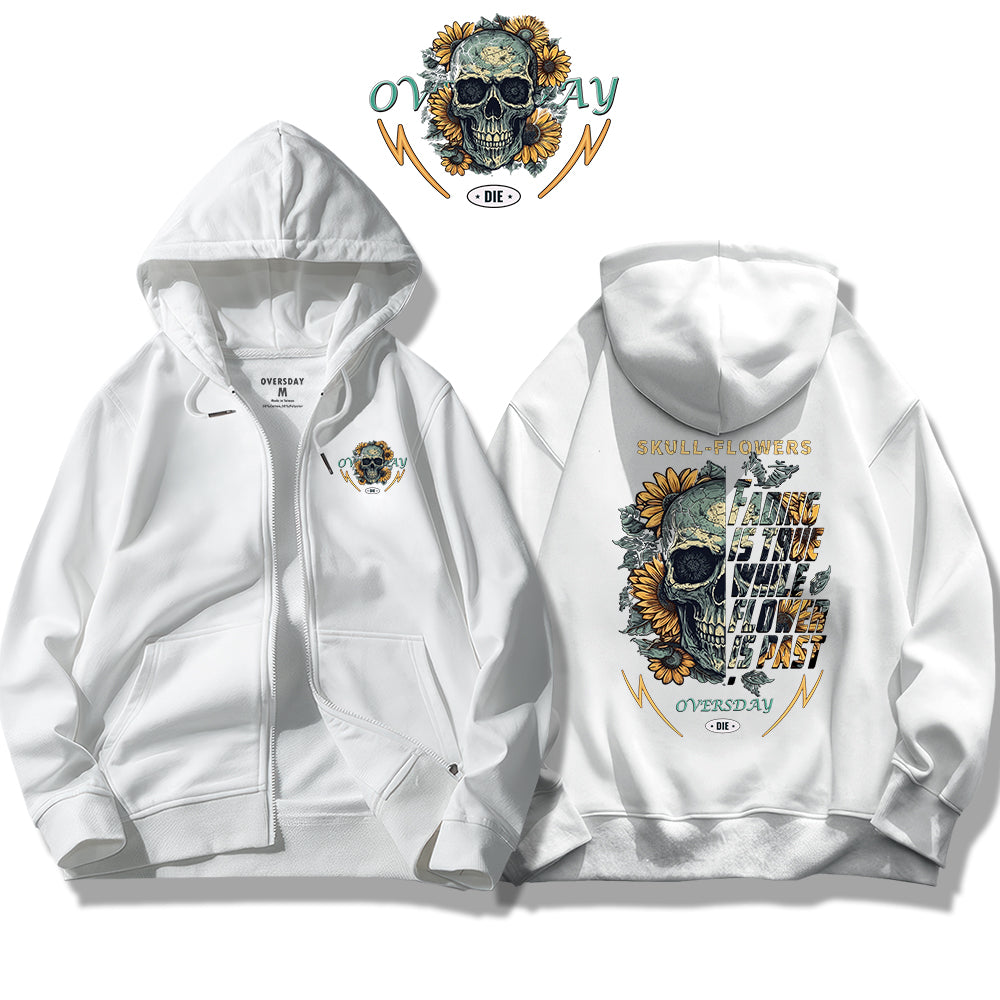 Skull Sunflower / Zip Up Hoodie