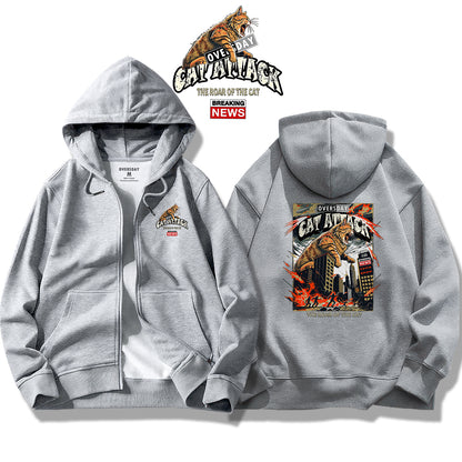 Cat Attack / Zip Up Hoodie