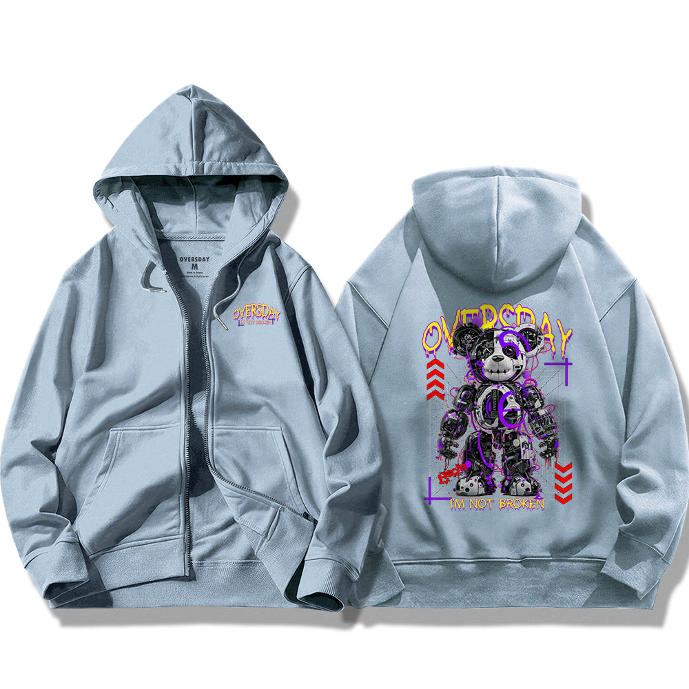 Moldy Mecha Bear / Zip Up Hoodie