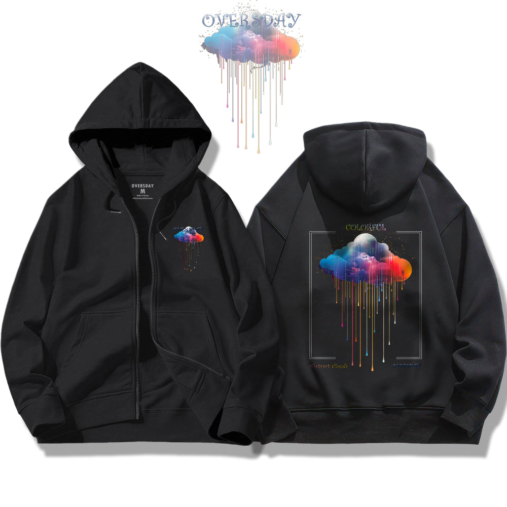 Colorful Abstract Clouds / Zip Up Hoodie