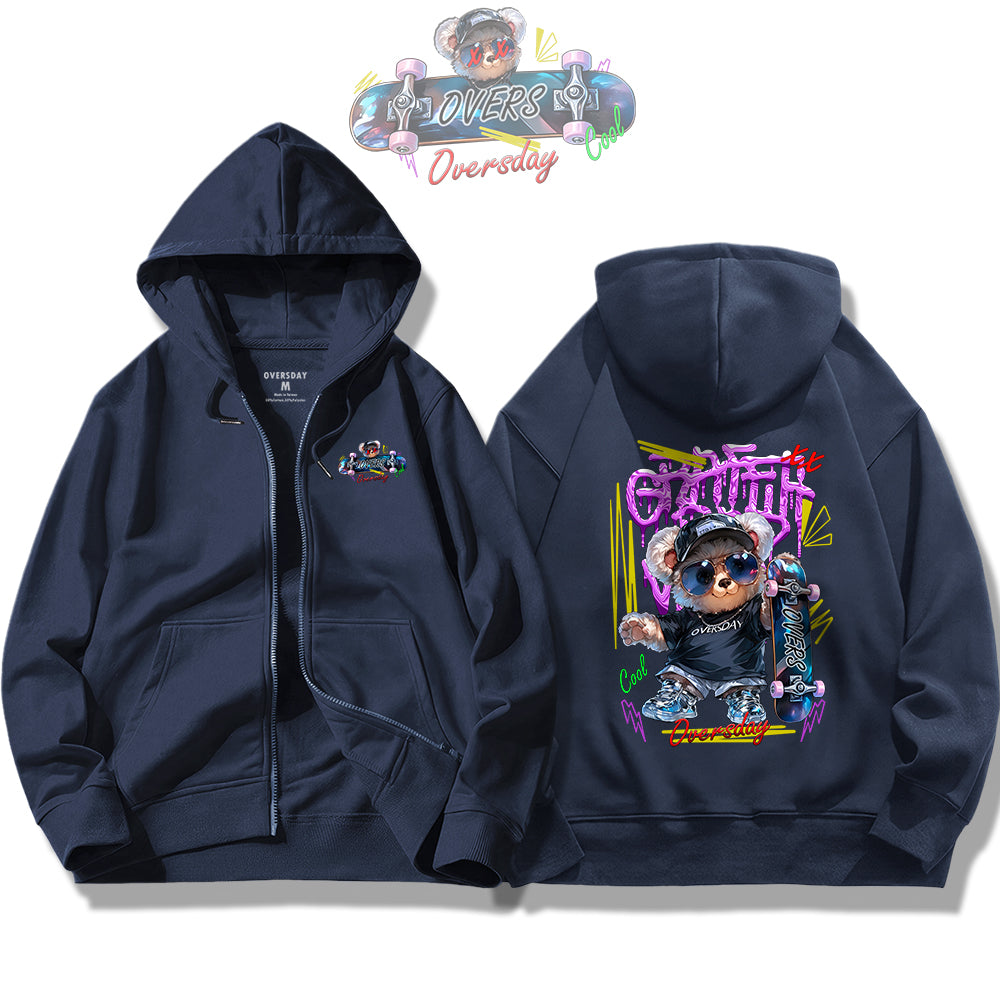 Trendy Skate Bear / Zip Up Hoodie