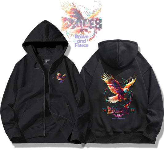 Powerful Eagle / Zip Up Hoodie