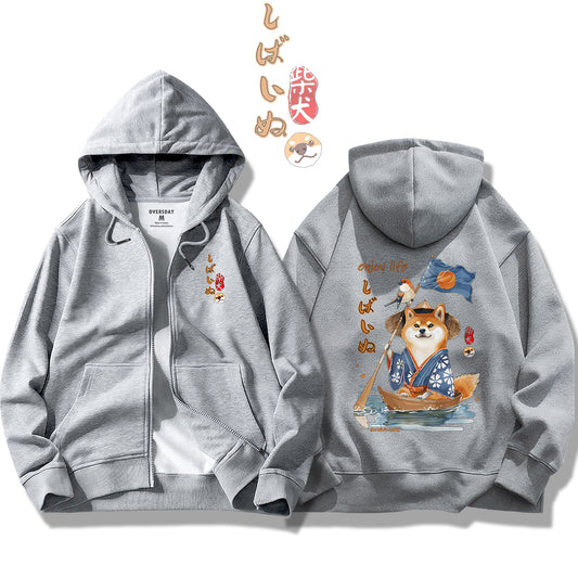 Relaxed Shiba / Zip Up Hoodie