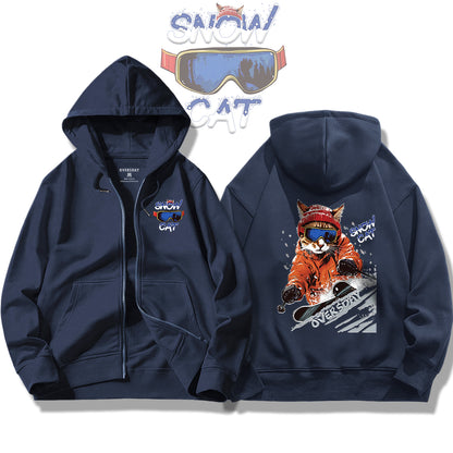 Pro Skier Cat / Zip Up Hoodie