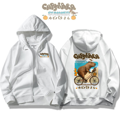 Summer Capybara / Zip Up Hoodie