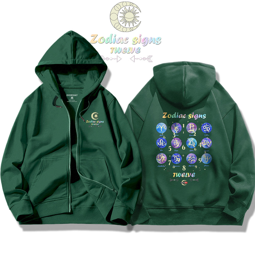 The Twelve Zodiacs / Zip Up Hoodie