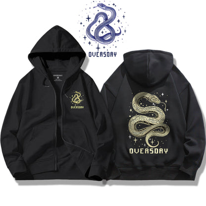 Starlit Serpent Whispers / Zip Up Hoodie