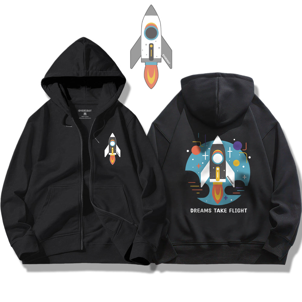 Rocket-Dreams Take Flight / Zip Up Hoodie