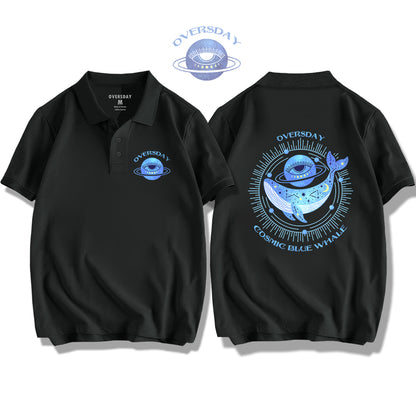 Cosmic Blue Whale / Polo Shirt