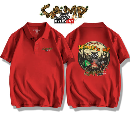 Forest Camping Raccoon / Polo Shirt