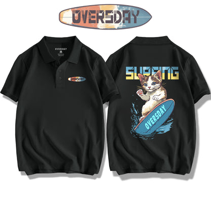 Surfing Cool Cat / Polo Shirt