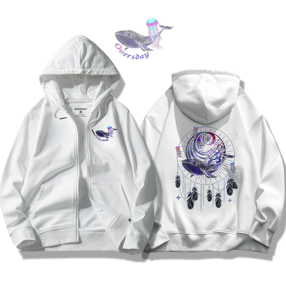 Dream Catcher of Blue Whale / Zip Up Hoodie