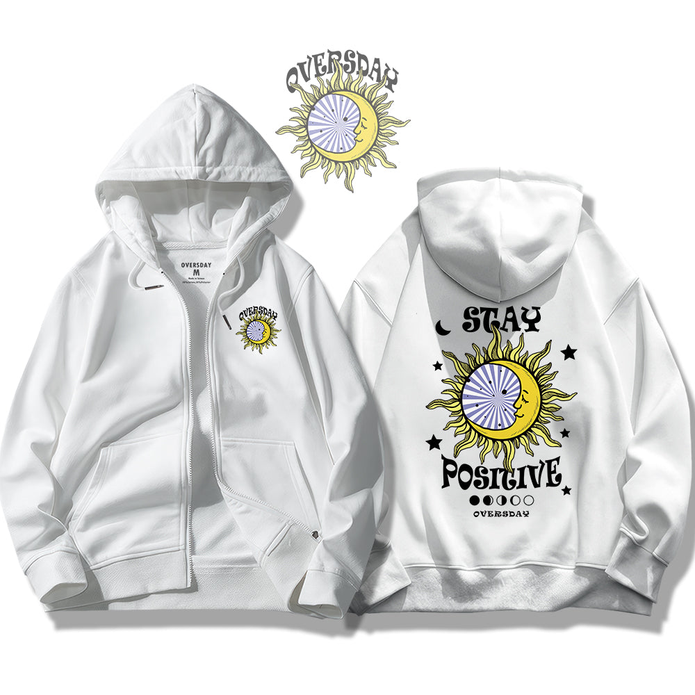 Stay Positive / Zip Up Hoodie