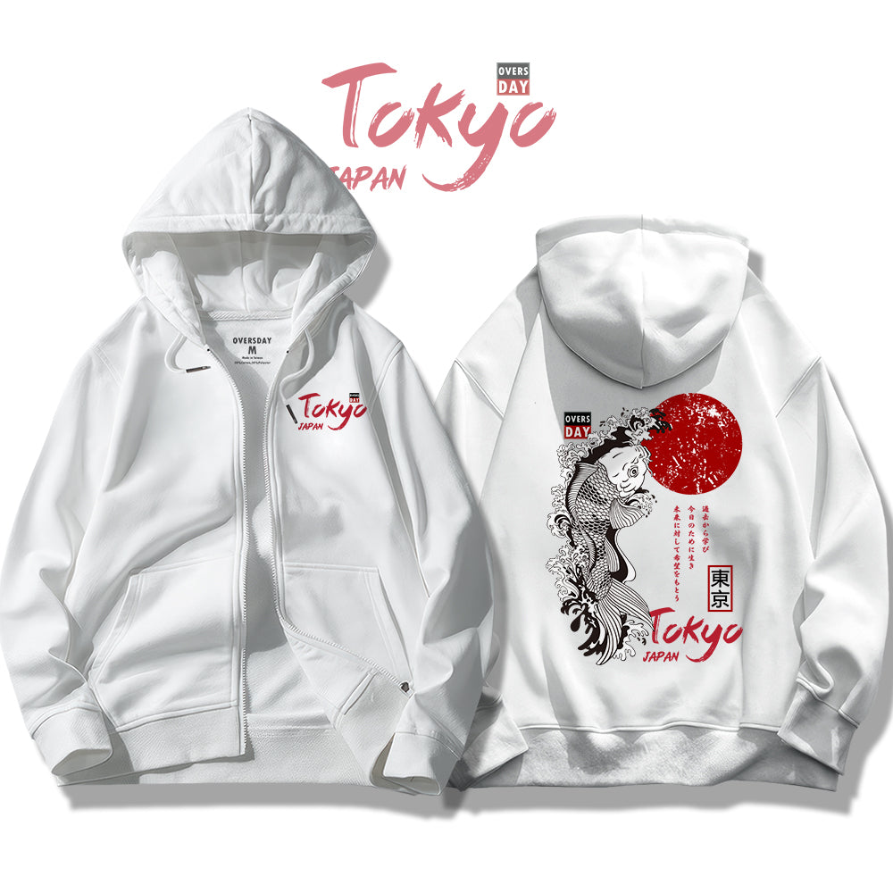 Japanese Koi Fish / Zip Up Hoodie