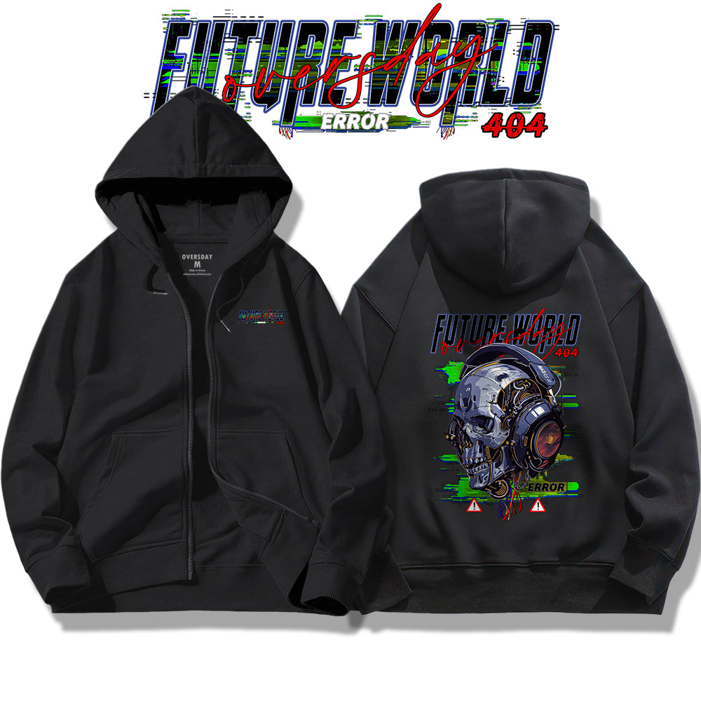 Tech Apocalypse Skull / Zip Up Hoodie