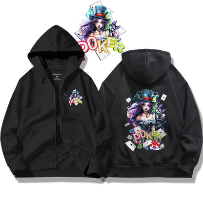 Poker Fantasy Girl / Zip Up Hoodie