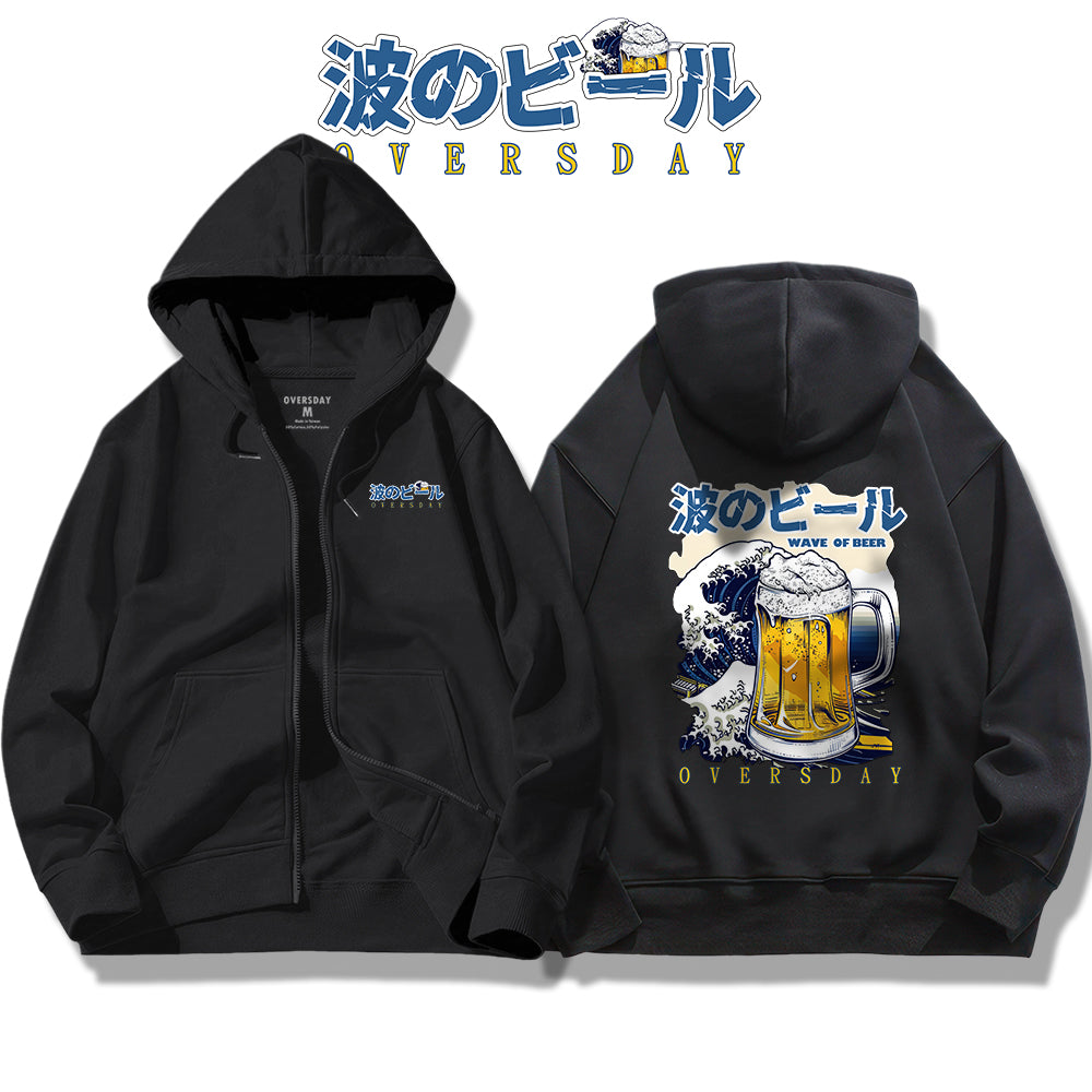 Wave of Beer / Zip Up Hoodie