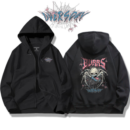 Undead Spider Skull / Zip Up Hoodie