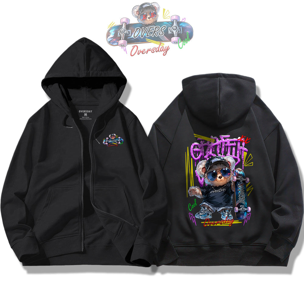 Trendy Skate Bear / Zip Up Hoodie