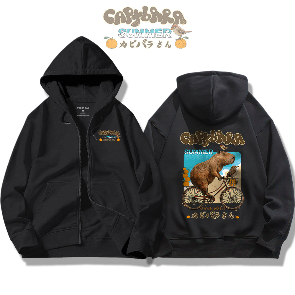 Summer Capybara / Zip Up Hoodie