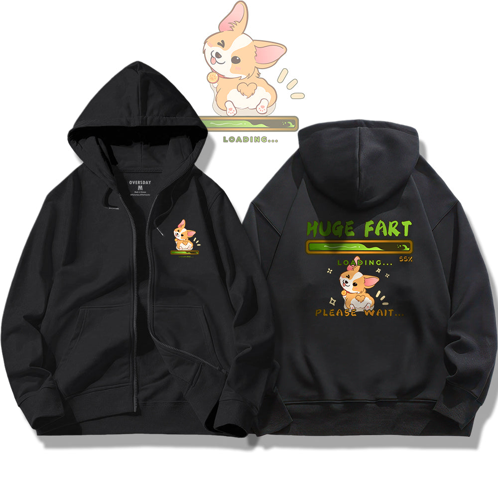 Huge Fart Loading / Zip Up Hoodie