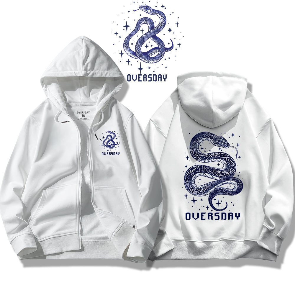 Starlit Serpent Whispers / Zip Up Hoodie