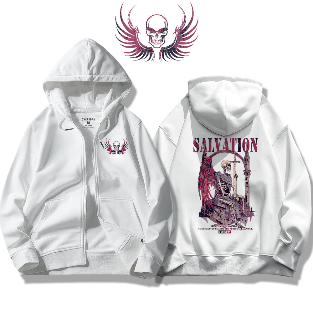 Crimson Wing Salvation / Zip Up Hoodie