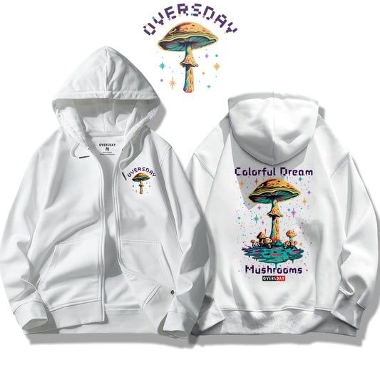 Colorful Dream Mushrooms / Zip Up Hoodie