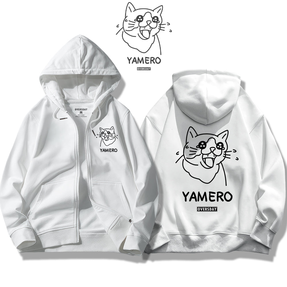 Yamero Cat / Zip Up Hoodie