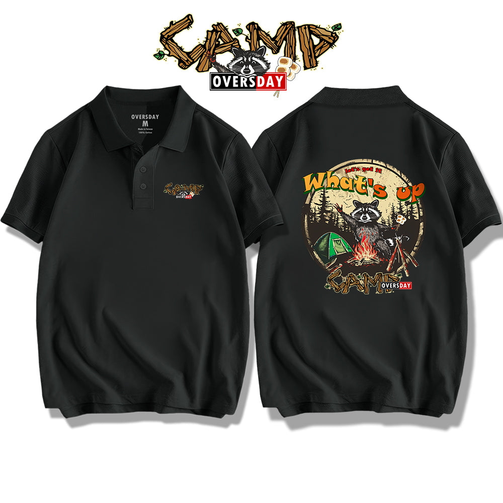 Forest Camping Raccoon / Polo Shirt