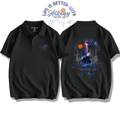 Black Cat Galaxy / Polo Shirt