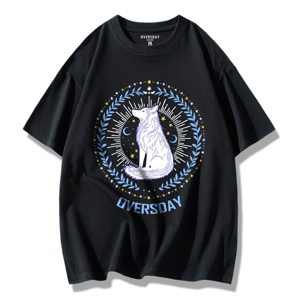 Stars and Moon with Wolf / Loose Tee