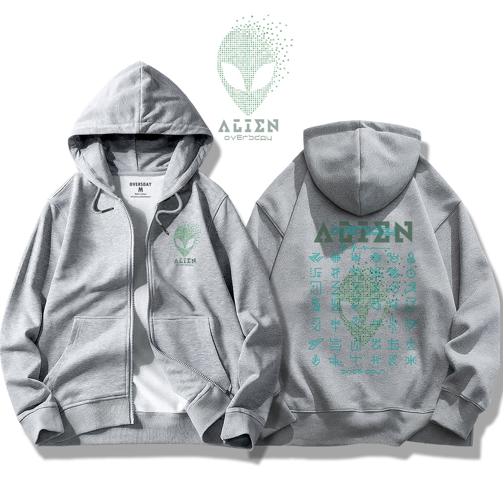 Alien Message / Zip Up Hoodie