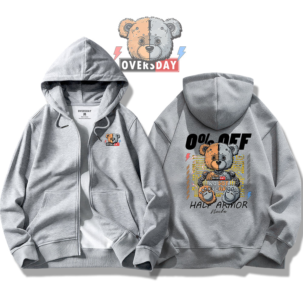 Robot Bear / Zip Up Hoodie