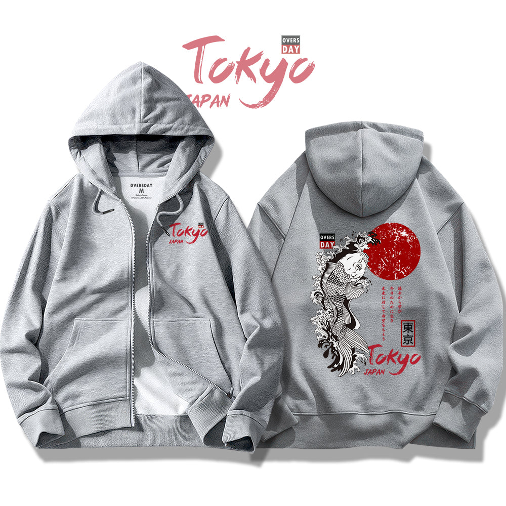 Japanese Koi Fish / Zip Up Hoodie