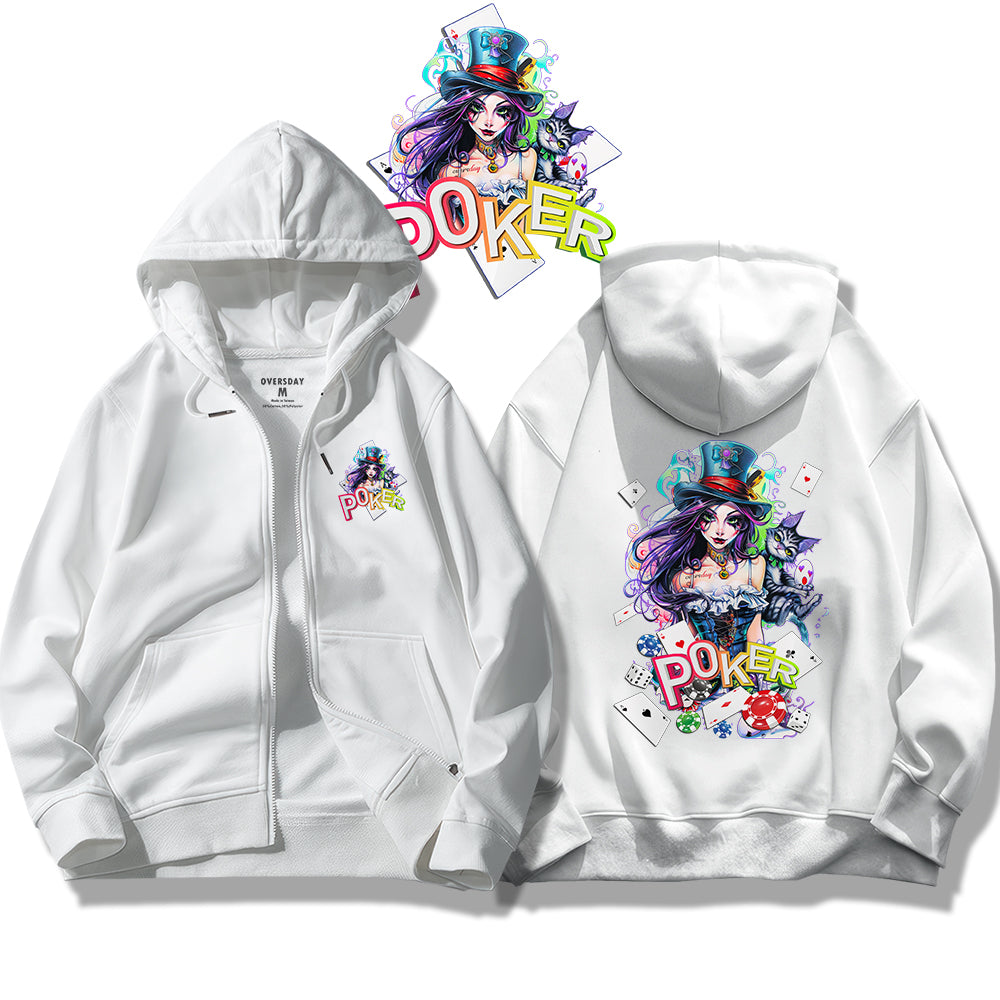 Poker Fantasy Girl / Zip Up Hoodie