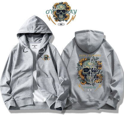 Skull Sunflower / Zip Up Hoodie