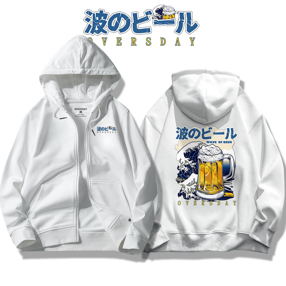 Wave of Beer / Zip Up Hoodie