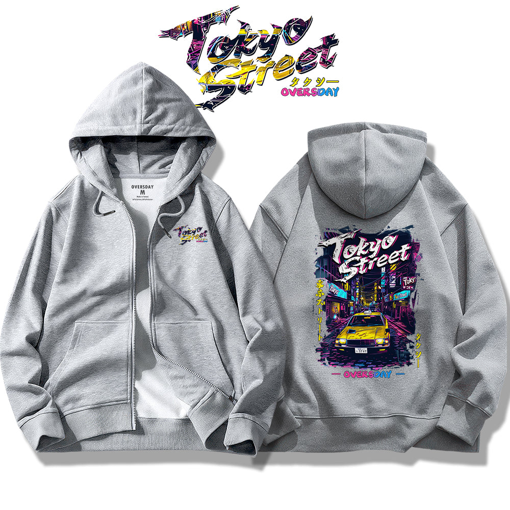 Tokyo Street Taxi / Zip Up Hoodie