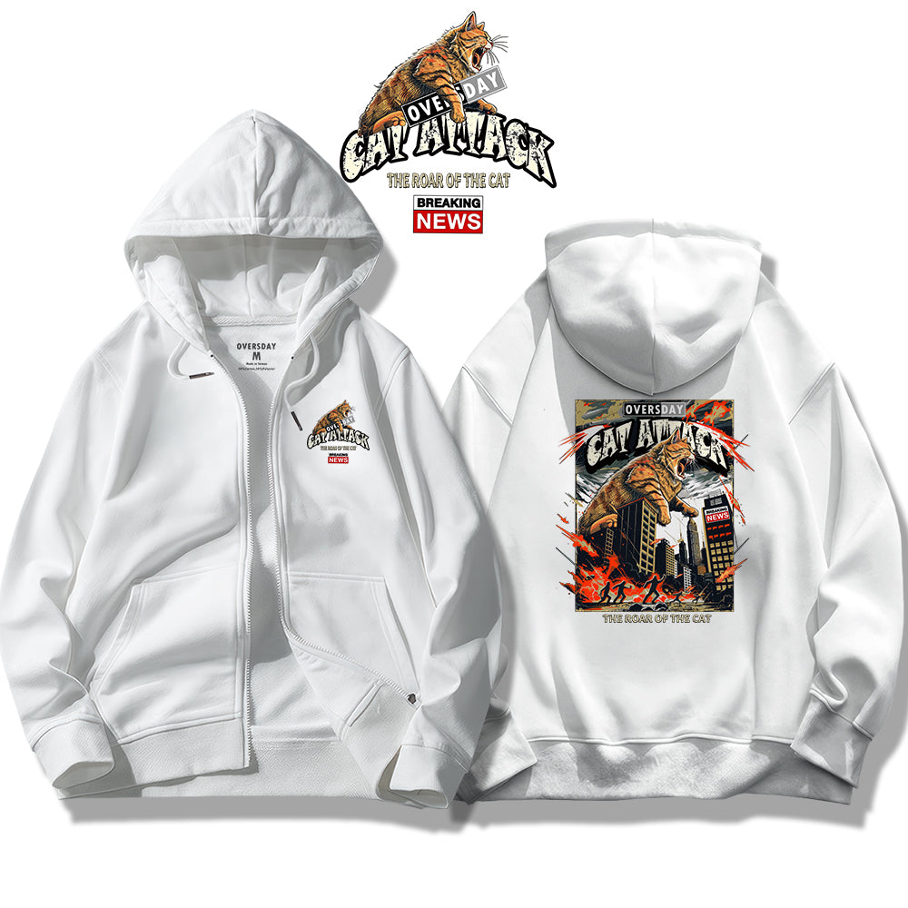 Cat Attack / Zip Up Hoodie