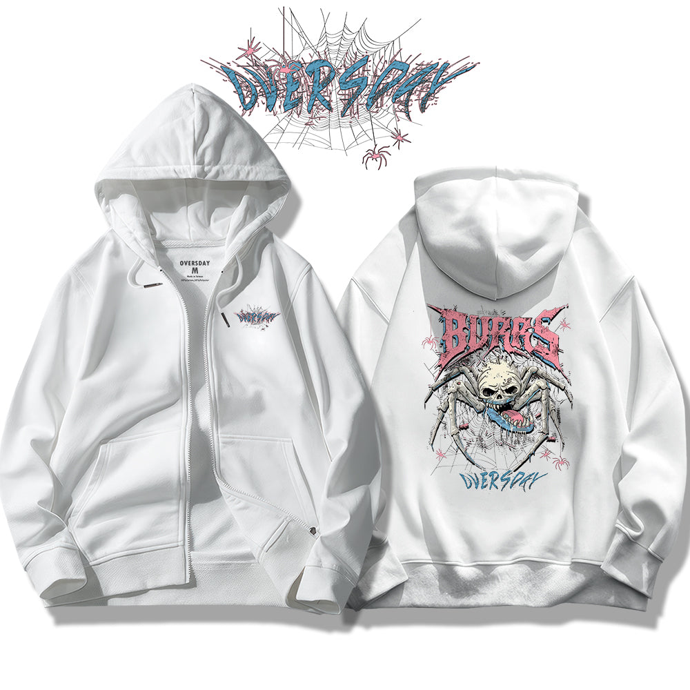 Undead Spider Skull / Zip Up Hoodie