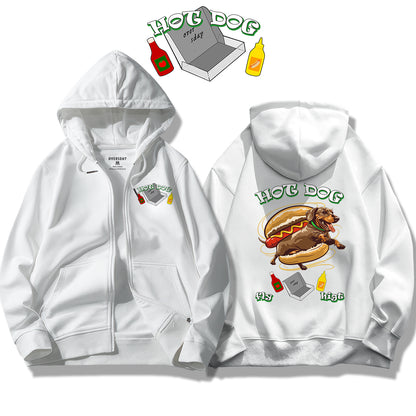 Flying Hot Dog / Zip Up Hoodie