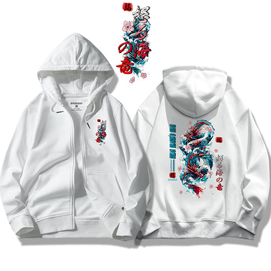 Ocean Dragon's Roar / Zip Up Hoodie